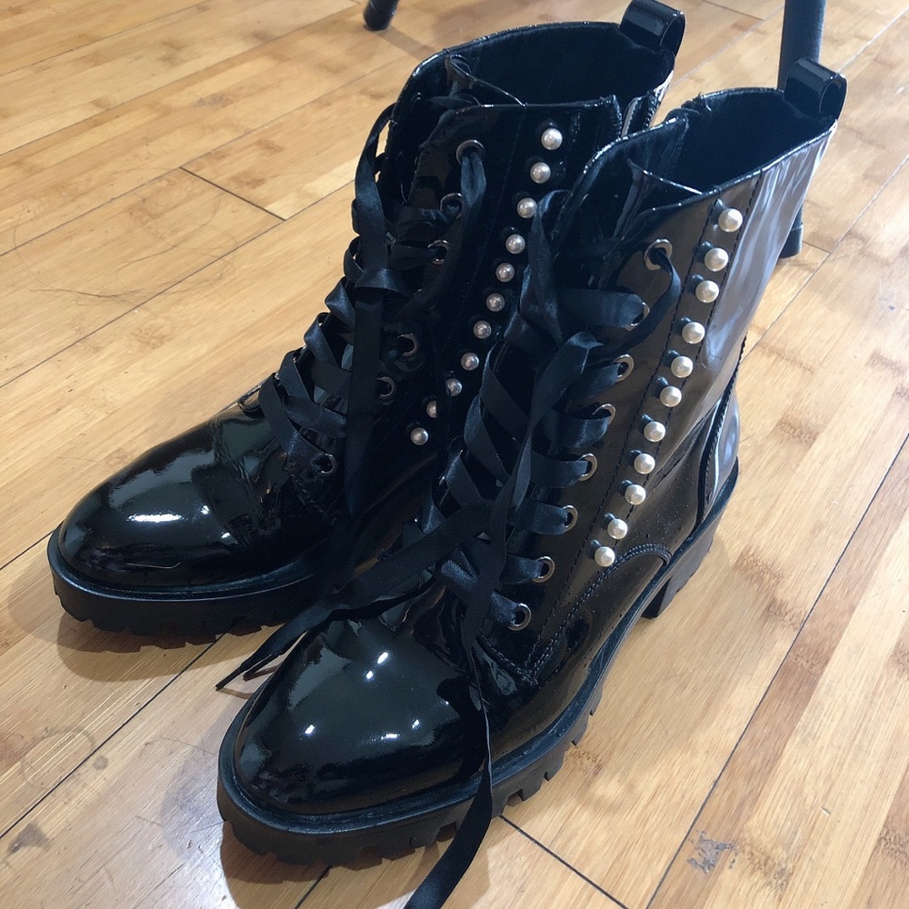 Karl Lagerfeld paris pearl embellished boots
